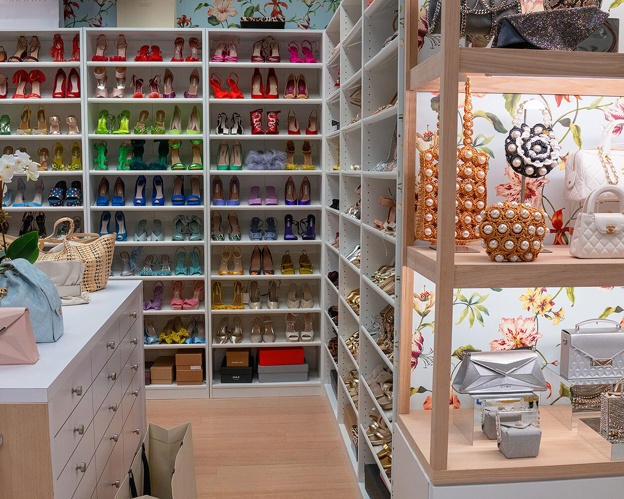 Inside the Runway magazine editorial closet, a collection of pastel purses vie for placement in the fashion bible’s pages. They’d be perfect for Easter Sunday ensembles while heels in every shade of the metallic spectrum will surely make the rounds at spring and summer weddings if featured by Miranda Priestly.